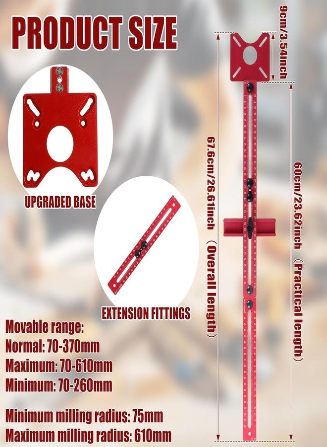Serplex® 4 IN 1 Router Milling Groove Bracket, Aluminum Alloy Router Circle Cutting Jig, Router Guides for Woodworking, Adjustable Router Circle Cutting Jig with 610mm Sliding Rail for Woodworking - Image 2